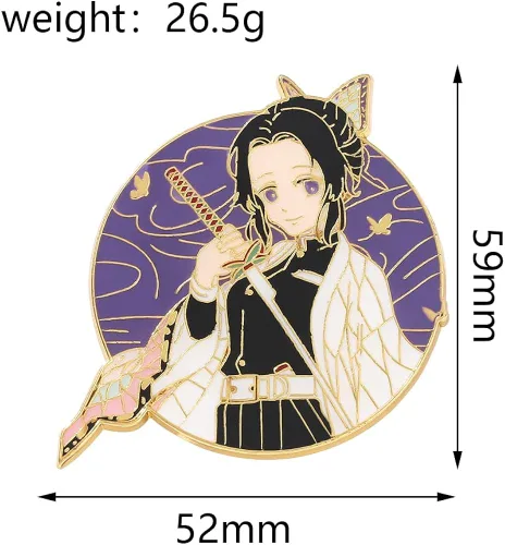 Vista 2 de Anime Brooch Pin -Tanjiro Nezuko Shinobu Figure Characters Metal Sword Enamel Pins Badges Collection Cosplay Jewelry Gifts for Fans