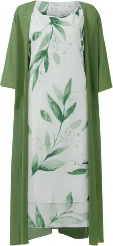 Vista 4 de UODSVP Vestidos de mujer 2022 elegante casual con estampado de moda cuello redondo longitud media vestido de dos piezas