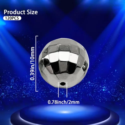 Vista 3 de 120 cuentas de bola de discoteca para hacer joyas, mini bolas de discoteca, cuentas redondas reflectantes, cuentas brillantes para pulseras