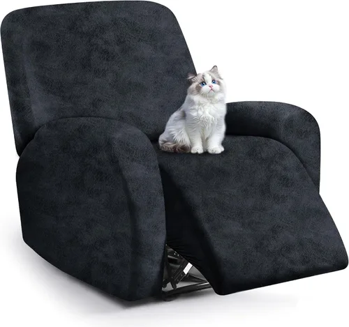 Vista 87 de ANARACHON Fundas para sillas reclinables con aspecto de cuero, funda elástica de 4 piezas, funda suave para silla reclinable, protector de muebles