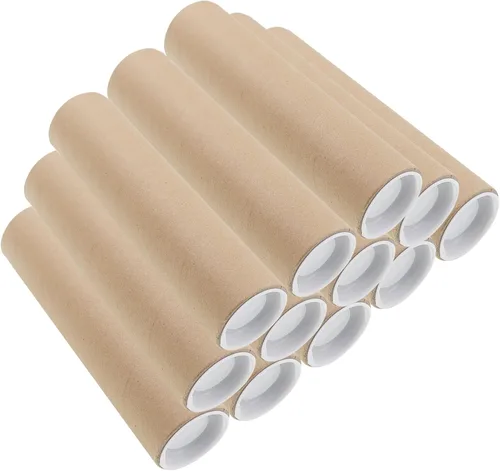 Vista 10 de Tubo de correo con tapa, tubo de póster de papel kraft resistente, tubo de cartón redondo, tubo de póster de envío duro, tubo de póster de cartón