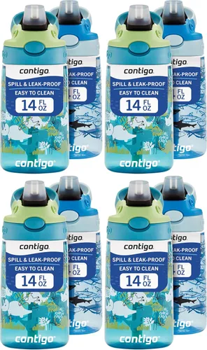Vista 31 de Contigo Aubrey - Botella de agua para niños, paquete de 2, 20 onzas, azalea/jade y frambuesa azul. Azalea, tapa a prueba de derrames, apta