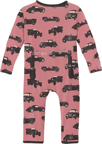 Vista 2 de KicKee Pants Overol estampado con cremallera, ropa de bebé súper suave, ropa de dormir de una pieza para bebé y niño