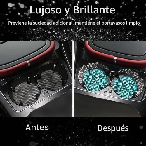 Vista 7 de NBTEPEM 2 posavasos de auto con diamantes de imitación, 2.75 pulgadas, antideslizantes, a prueba de golpes, universal, a la moda, para auto
