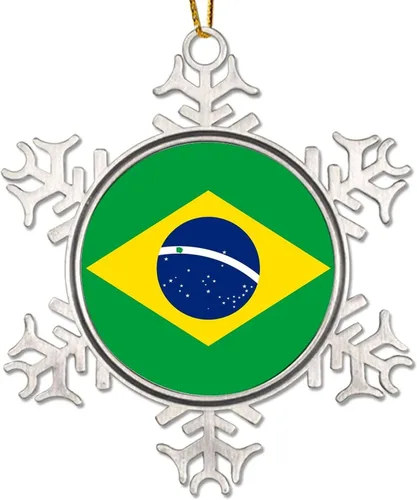 Vista 9 de Adorno de decoración de árbol de Argelia, bandera de Argelia, novedad de metal, copo de nieve, adorno de Navidad, bandera nacional, recuerdo