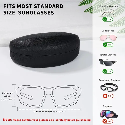 Vista 4 de molshine Estuche rígido para gafas de sol,Estuche clásico para gafas de sol,Gafas con paño de limpieza,Bolsillo