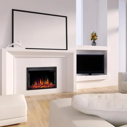 Vista 7 de 36" Electric Fireplace Insert, 5 Flame/12 Log Colors, 5 Speeds, 50-99°F