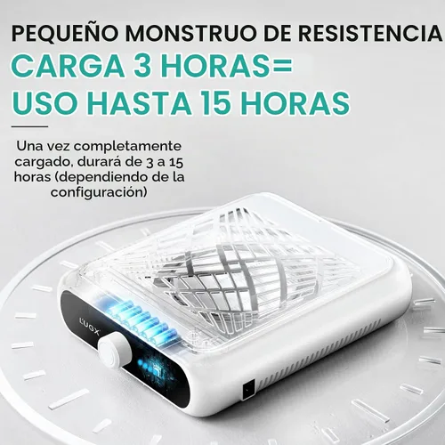 Vista 3 de L'UGX Colector de polvo de uñas recargable con 2 filtros reutilizables, aspirador de polvo de uñas profesional para técnicos de uñas, extractor