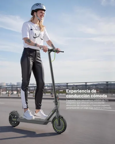 Vista 7 de Electric Scooter- 8.5"/10''Solid Tires, 350W/500W Motor, Up to 19/22MPH& 12/16/21/23Miles Long-Range Scooter with Double Braking System Verde07