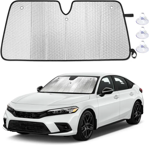 Vista 14 de EcoNour Parasol plegable de acordeón para parabrisas compatible con Tesla Model 3/Model Y 2017-2024 2025 2026, parasol delantero para ventana