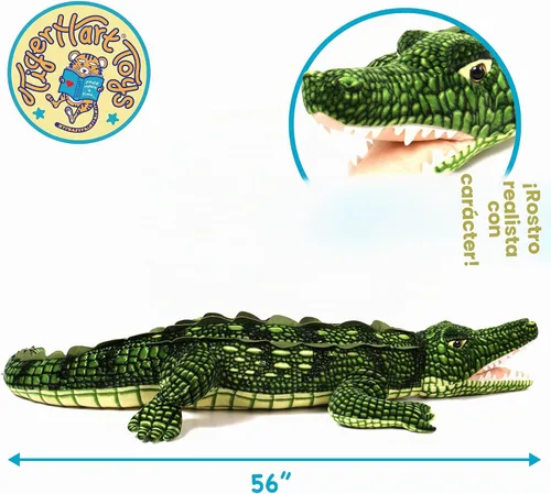Vista 3 de TigerHart Kuwat El cocodrilo de agua salada – 56 pulgadas de largo grande de peluche de cocodrilo de peluche
