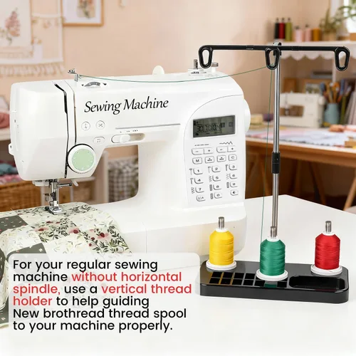 Vista 6 de New brothread - 18 opciones - Hilos de algodón 100% mercerizado multiusos 50S/3 600M (660Y) cada carrete para acolchado, serger, costura y bordado