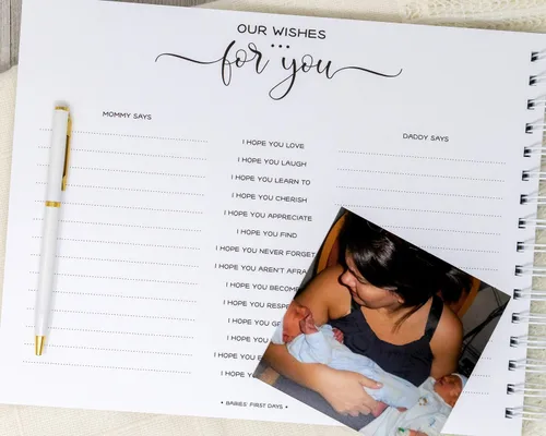 Vista 25 de Personalized Twin Pregnancy Journal (8 Center Designs) - Hardcover Pregnancy Memory Book Customized with Babies’ Names, Nicknames or Phrase