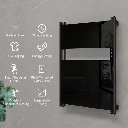 Vista 2 de Toallero térmico para baño, calentador de toallas con temporizador montado en la pared, calentador de toallas eléctrico, calentador de toallas