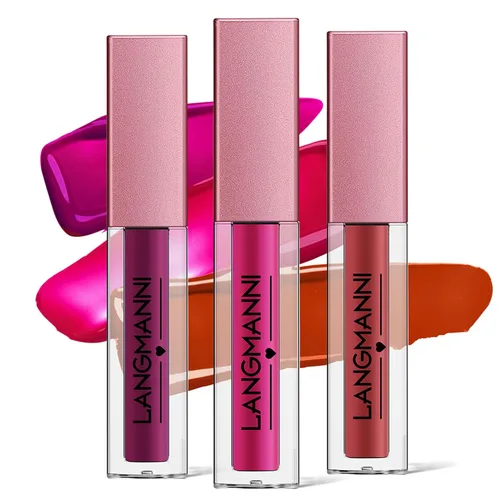 Vista 8 de Juego de 12 piezas de colección de brillo labial hidratante, 12 tonos 12 colores brillantes