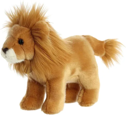 Vista 5 de Aurora® Adorable animal de peluche Miyoni® Lion - Detalle realista - Compañerismo apreciado - Marrón 10 pulgadas