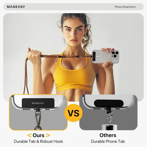 Vista 5 de MAGEASY Cordón universal para teléfono celular, correa cruzada antirrobo para iPhone 17 Pro Max y la mayoría de teléfonos inteligentes, para hombres