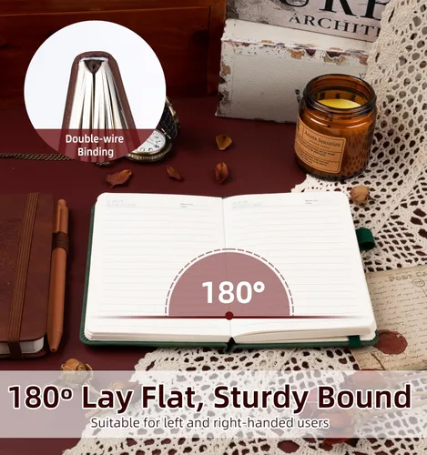 Vista 4 de 3 paquetes de cuadernos de bolsillo para diario, A6 pequeño, total 360 páginas, cuadernos para tomar notas, diarios para escritura, mini blocs
