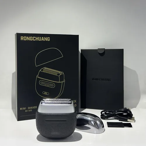 Vista 8 de Afeitadoras eléctricas de aluminio para hombres, maquinilla de afeitar eléctrica portátil con cuchillas flotantes 3D, bloqueo de viaje y carga