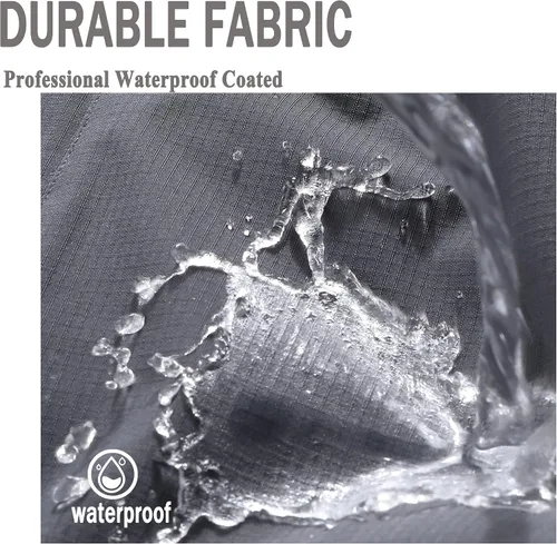 Vista 4 de MOERDENG Chaqueta impermeable para hombre, para exteriores, ligera, softshell, para senderismo, viajes, Gris Oscuro-03