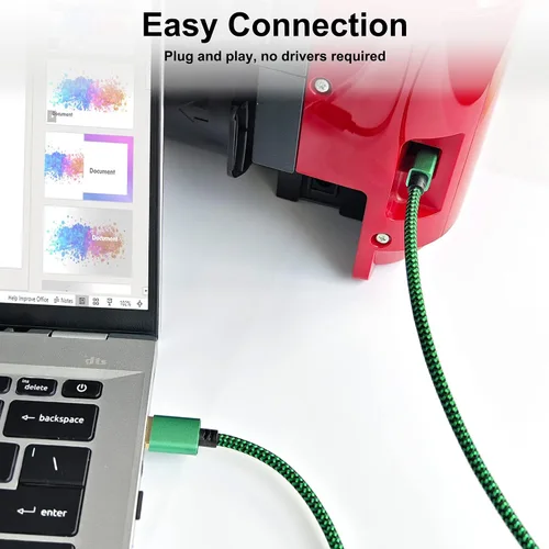 Vista 5 de Delca Cable de impresora de 6 pies/5.9 ft I de nailon trenzado USB 2.0 cable tipo A macho a tipo B macho cable de impresora I compatible con Canon