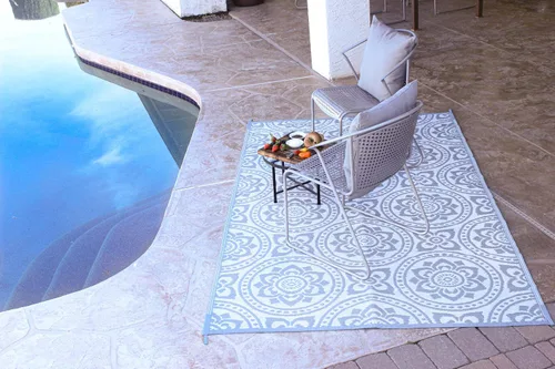 Vista 8 de Stylish Camping 255085 - Tapete reversible de 5 pies por 8 pies, tapete de paja de plástico, tapete grande para exteriores, caravana, patio, patio
