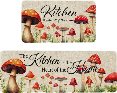 Vista 6 de Mloabuc® Tapete decorativo de flores, tapetes de cocina de arpillera de arpillera para mujer, accesorios de cocina para exteriores, 17 x 30 pulgadas