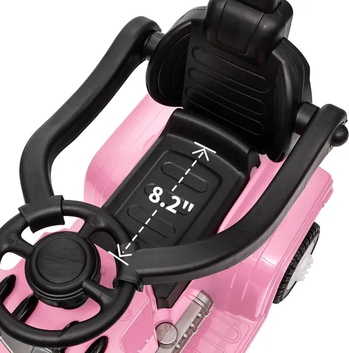 Vista 7 de Outfunny Coche de empuje 3 en 1 para niños pequeños de 1 a 3 años con mango y música Rosa