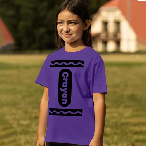 Vista 5 de Camiseta unisex de disfraces de Halloween de crayón para niños y niñas Idea de camisetas gráficas divertidas y geniales
