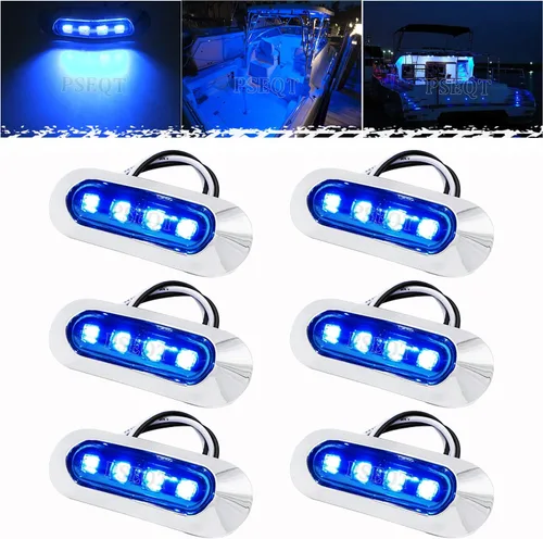 Vista 6 de Luces LED marinas impermeables de 3.8 pulgadas, luces LED marinas de cortesía, luz de navegación, popa de popa de cabina, iluminación para pontón