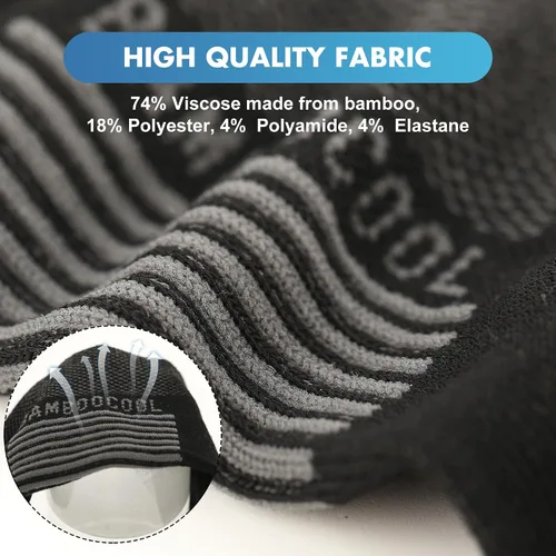 Vista 27 de BAMBOO COOL Calcetines atléticos de tobillo para hombre con acolchado y absorción de humedad, calcetines de malla para correr de corte bajo