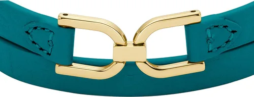 Vista 2 de Fossil - Pulsera de acero inoxidable y cuero genuino para mujer