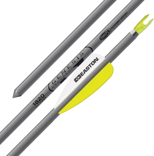 Vista 6 de Easton Genesis XX75 Aluminum Arrows with Diamond Vanes, 6 Pack Negro