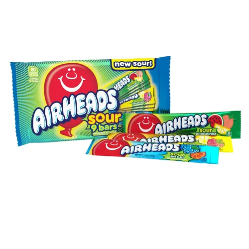 Vista 9 de Airheads Dulces, sabores de frutas surtidos, caja de cine, barras de tamaño completo envueltas individualmente, sin fusión, 6 barras por caja, 12