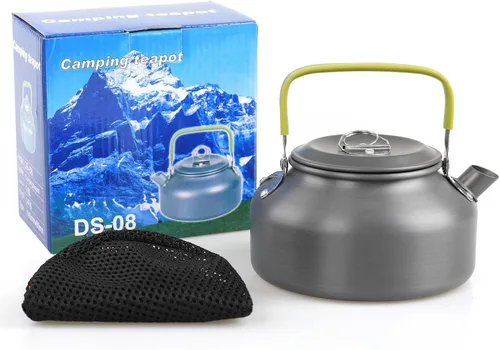Vista 7 de Aluminio 0.8L al aire libre camping senderismo hervidor cafetera portátil tetera compacta y ligera