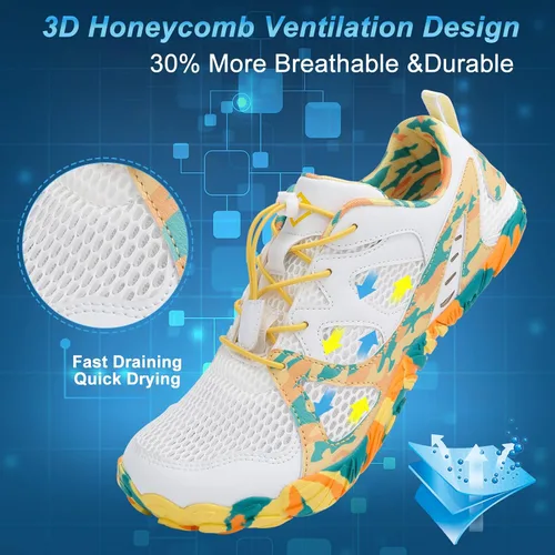 Vista 2 de Lefflow Zapatos de agua de senderismo para mujer, minimalistas, para playa, piscina, caminar, zapatos deportivos Caja de punta ancha