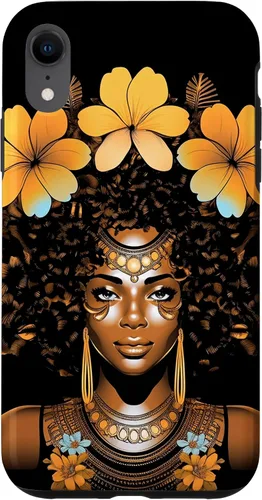 Vista 23 de iPhone 12 mini Orquídeas Afro Afro Orquídeas Flor Corona Negro Orgullo Caso