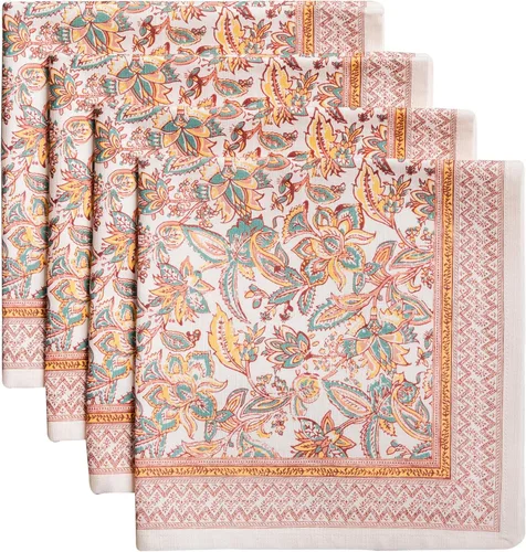 Vista 103 de Maison d' Hermine Juego de 4 servilletas de tela 100% algodón, suaves y duraderas, servilletas cuadradas reutilizables para uso diario, lavables