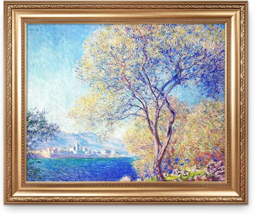 Vista 284 de A&T ARTWORK Antibes Seen from The Salis Gardens de Claude Monet Las Obras de Arte Clásico Mundial Reproducciones, Impresiones de Arte en Lienzo