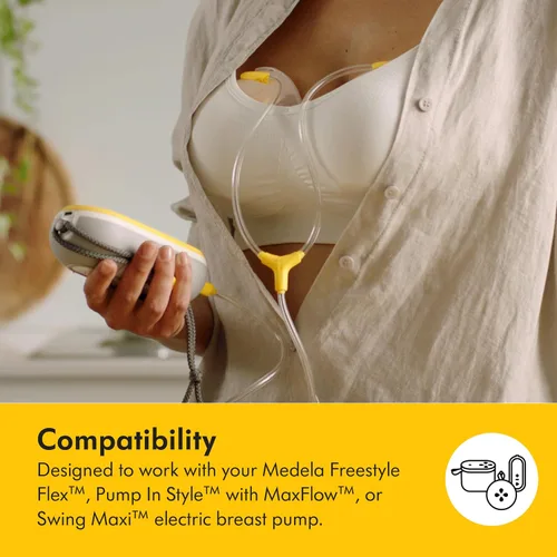 Vista 8 de Vasos de colección manos libres Medela, compatibles con los extractores de leche Freestyle Flex, Pump in Style con MaxFlow y Swing Maxi eléctricos