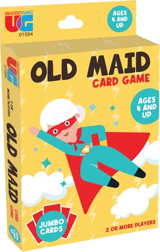 Vista 2 de University Games Juego de cartas Vieja Soltera - Tamaño Jumbo, Tarjetas de personajes coloridas para niños de 4 años en adelante, juego divertido