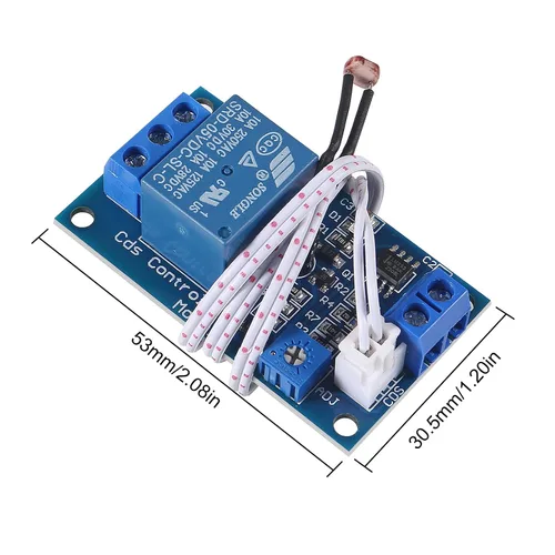 Vista 4 de 5 módulos de relé fotorresistente XH-M131, interruptor de control de luz CC 5V 10A, módulo de relé fotorresistente, sensor de detección de brillo