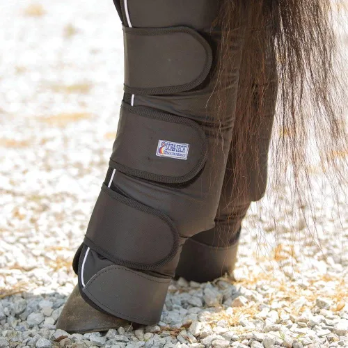 Vista 8 de Dura-Tech Botas de envío de caballos con forro polar Tamaño grande Color negro Cobertura completa de las piernas, resistente 600D Ripstop
