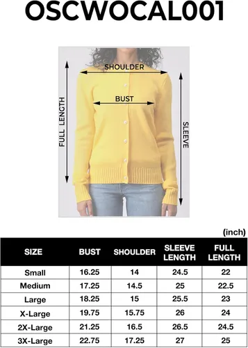 Vista 7 de OSABASA Women's Casual Slim Fit Cardigan Sweaters Long Sleeve Button Down Lightweight Waist Length