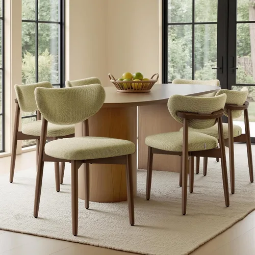 Vista 12 de VASAGLE Juego de 2 sillas de comedor de madera, sillas de cocina tapizadas con patas de madera maciza, respaldo curvado ergonómico, mango integrado