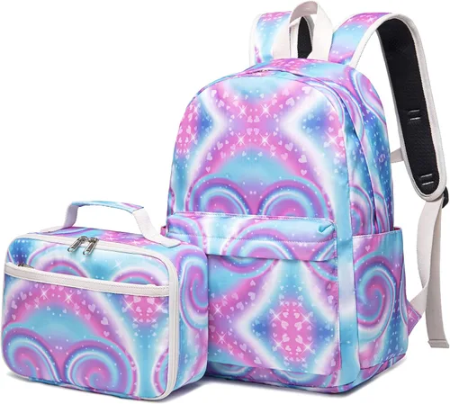 Vista 9 de CAMTOP Juego de morral y lonchera para niñas de preescolar y primaria