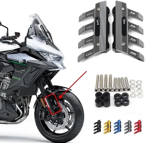 Vista 2 de Para Kawasaki para VERSYS 1000 650 Protector lateral de caída de motocicleta Protector de horquilla delantera Protector de guardabarros delantero