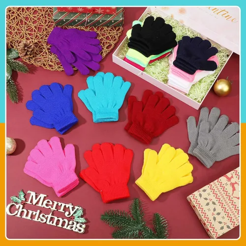 Vista 6 de 48 guantes de punto para niños, guantes elásticos para niños pequeños, guantes de invierno para niños, guantes de dedo para niños y niñas