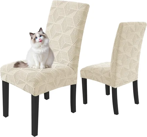 Vista 37 de YEMYHOM Funda elástica para silla con respaldo de 1 pieza con diseño jacquard más reciente, funda para silla con respaldo antideslizante, protector