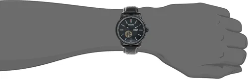 Vista 6 de Bulova Men's Classic 3-Hand Automatic Leather Strap Watch, 21-Jewels, Hack Feature, Luminous Hands and Markers,Open Aperture and Exhibition Case Back